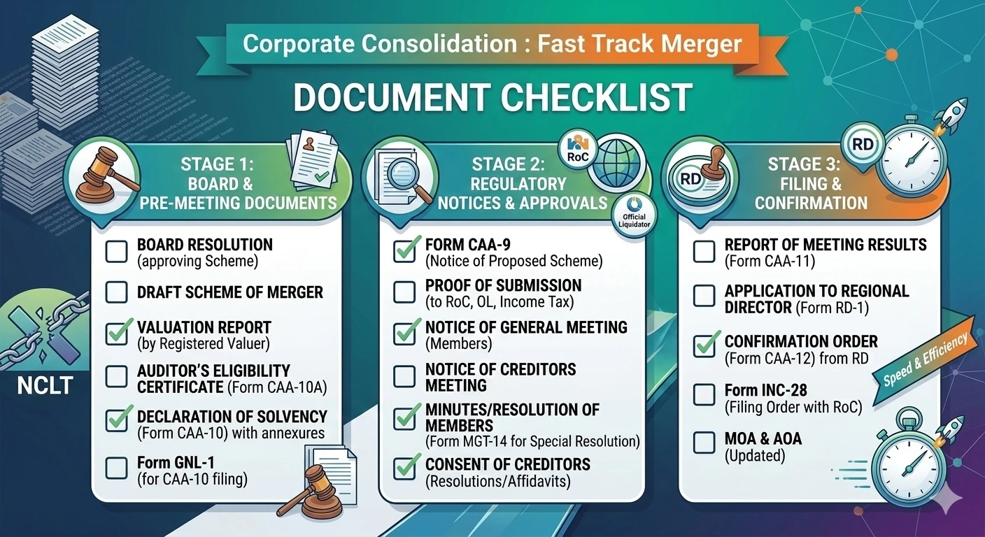 Fast Track Merger Document Checklist