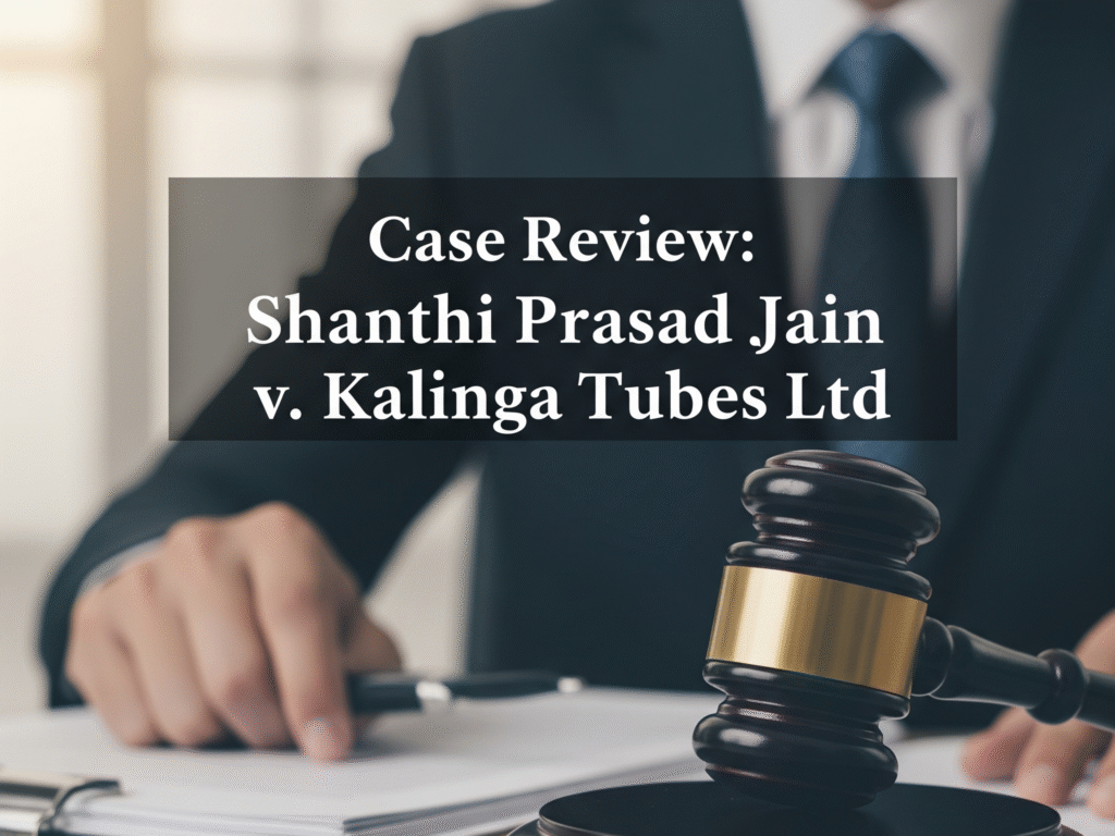 Shanthi Prasad Jain v Kalinga Tubes Ltd