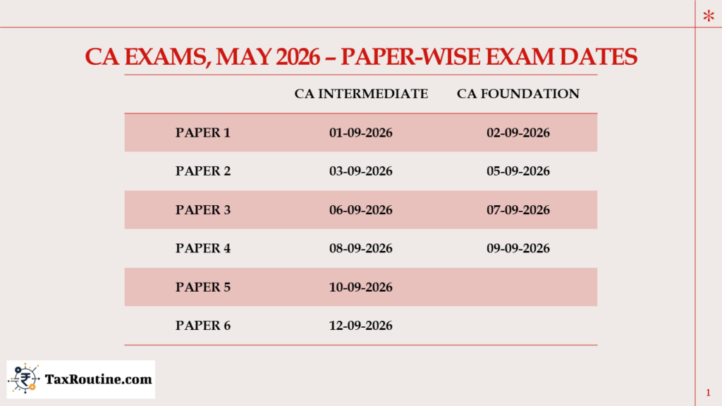 ca exams september 2026